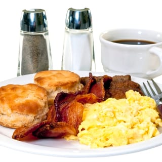 TWO BISCUITS,EGGS & MEATS